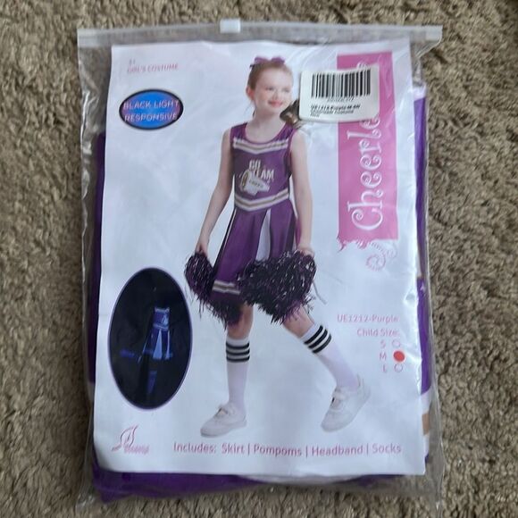 NIP Purple Cheerleader Kids Costume Size M - Picture 2 of 3
